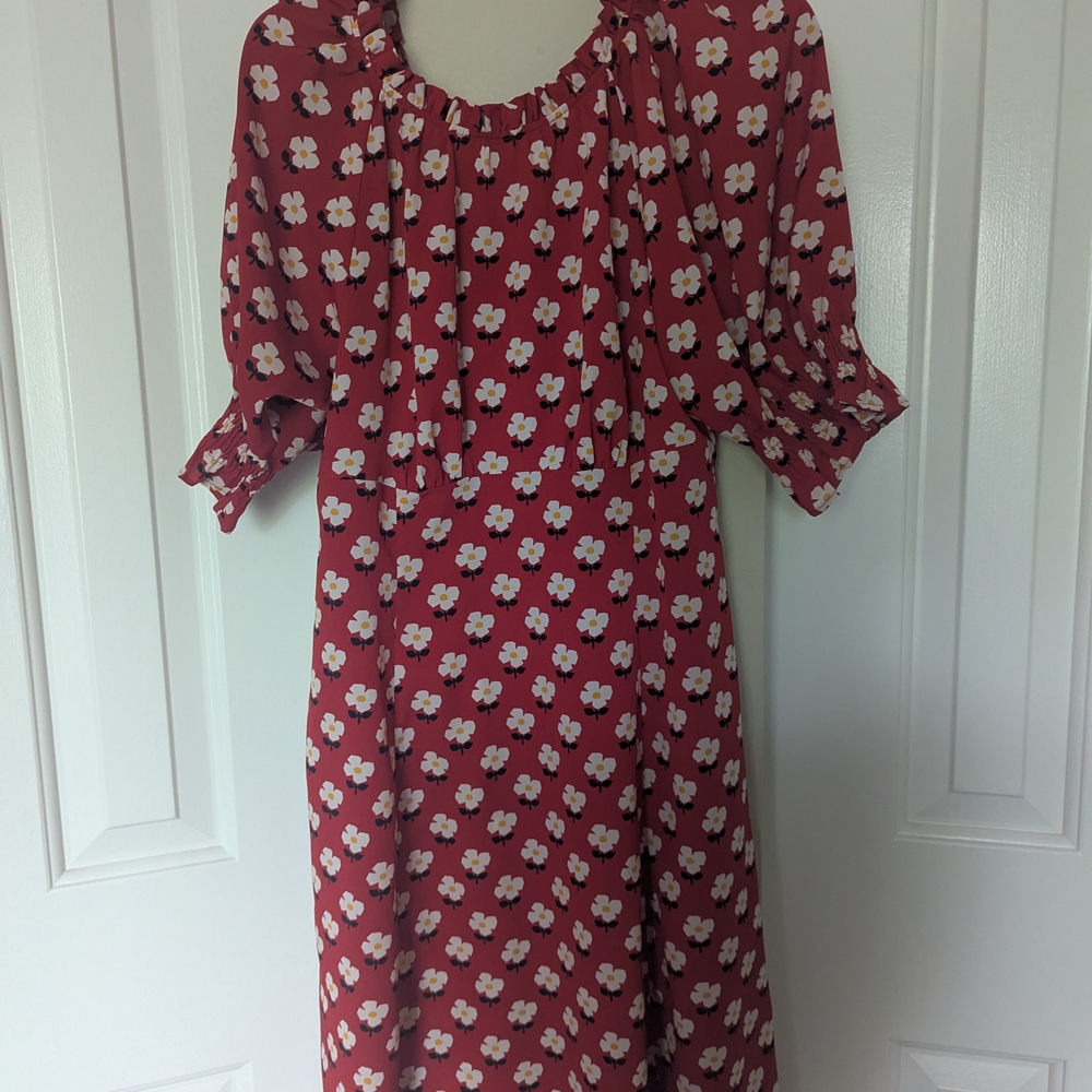 Kate Spade Block Flower Fluid Dress - Picture 3 of 5